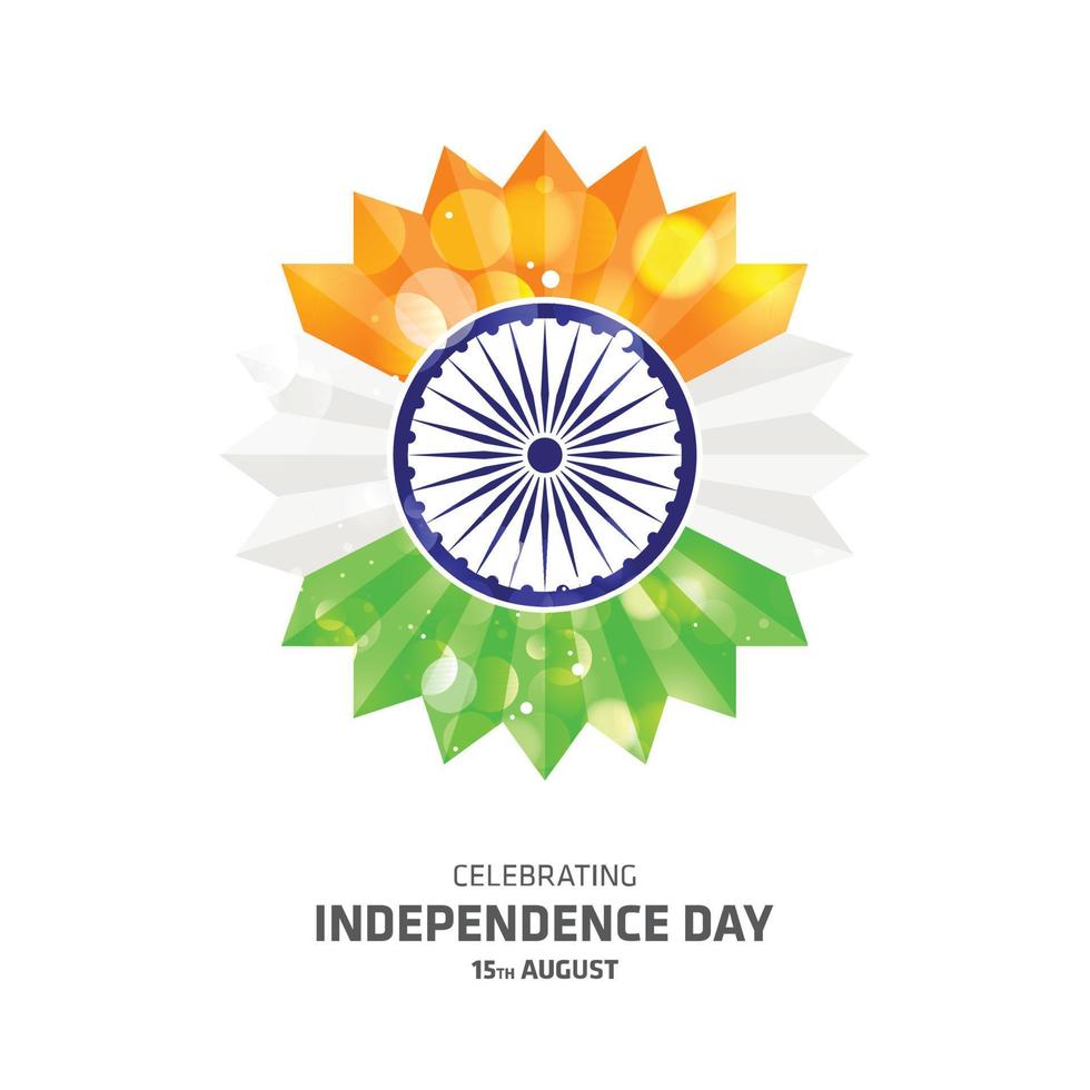 Indië onafhankelijkheid dag kaart met creatief ontwerp en typografie vector