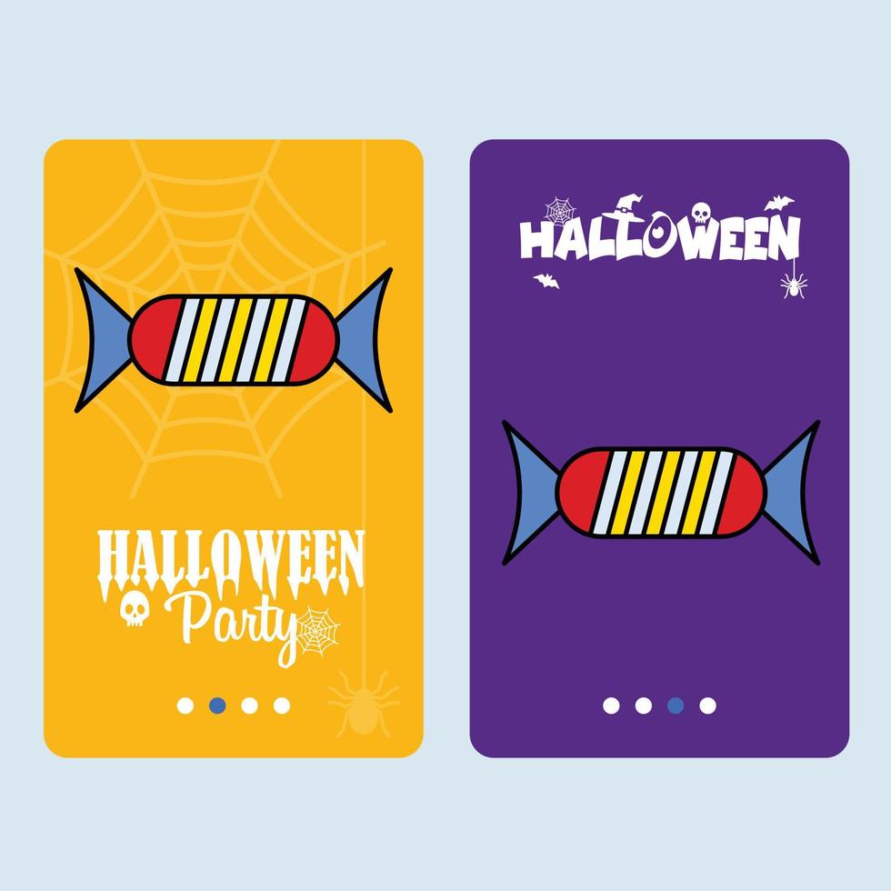 gelukkig halloween uitnodiging ontwerp met snoep vector