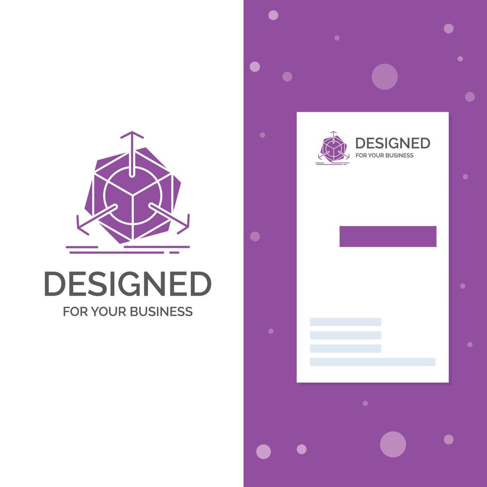 bedrijf logo voor 3d. Wijzigen. correctie. wijziging. voorwerp. verticaal Purper bedrijf .bezoeken kaart sjabloon. creatief achtergrond vector illustratie