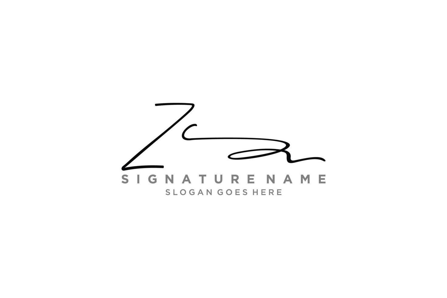 eerste zc brief handtekening logo sjabloon elegant ontwerp logo teken symbool sjabloon vector icoon