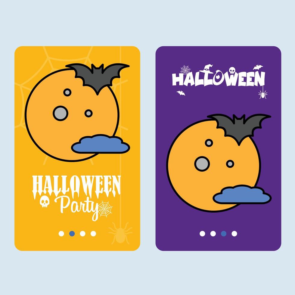 gelukkig halloween uitnodiging ontwerp met maan vector