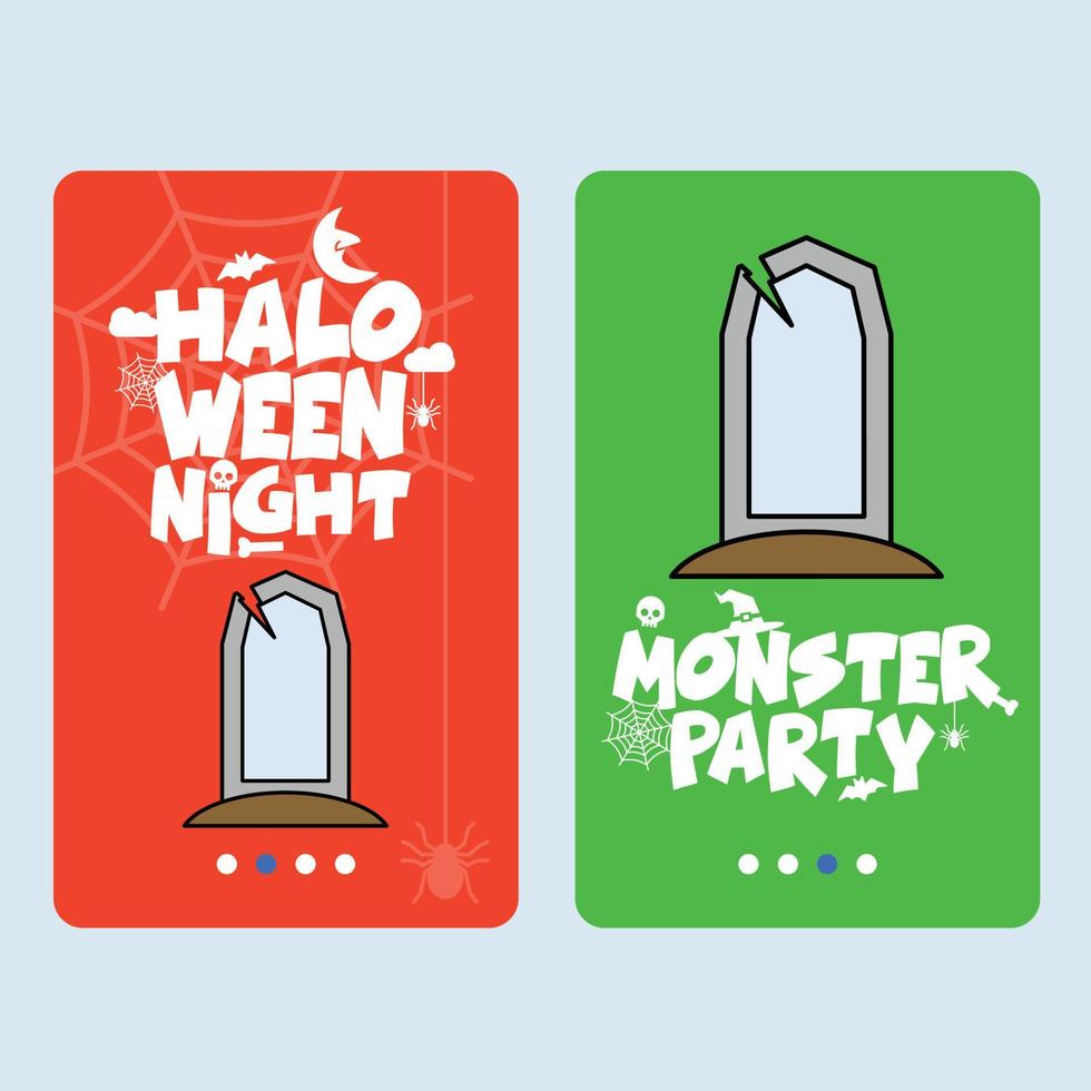 gelukkig halloween uitnodiging ontwerp met graf vector