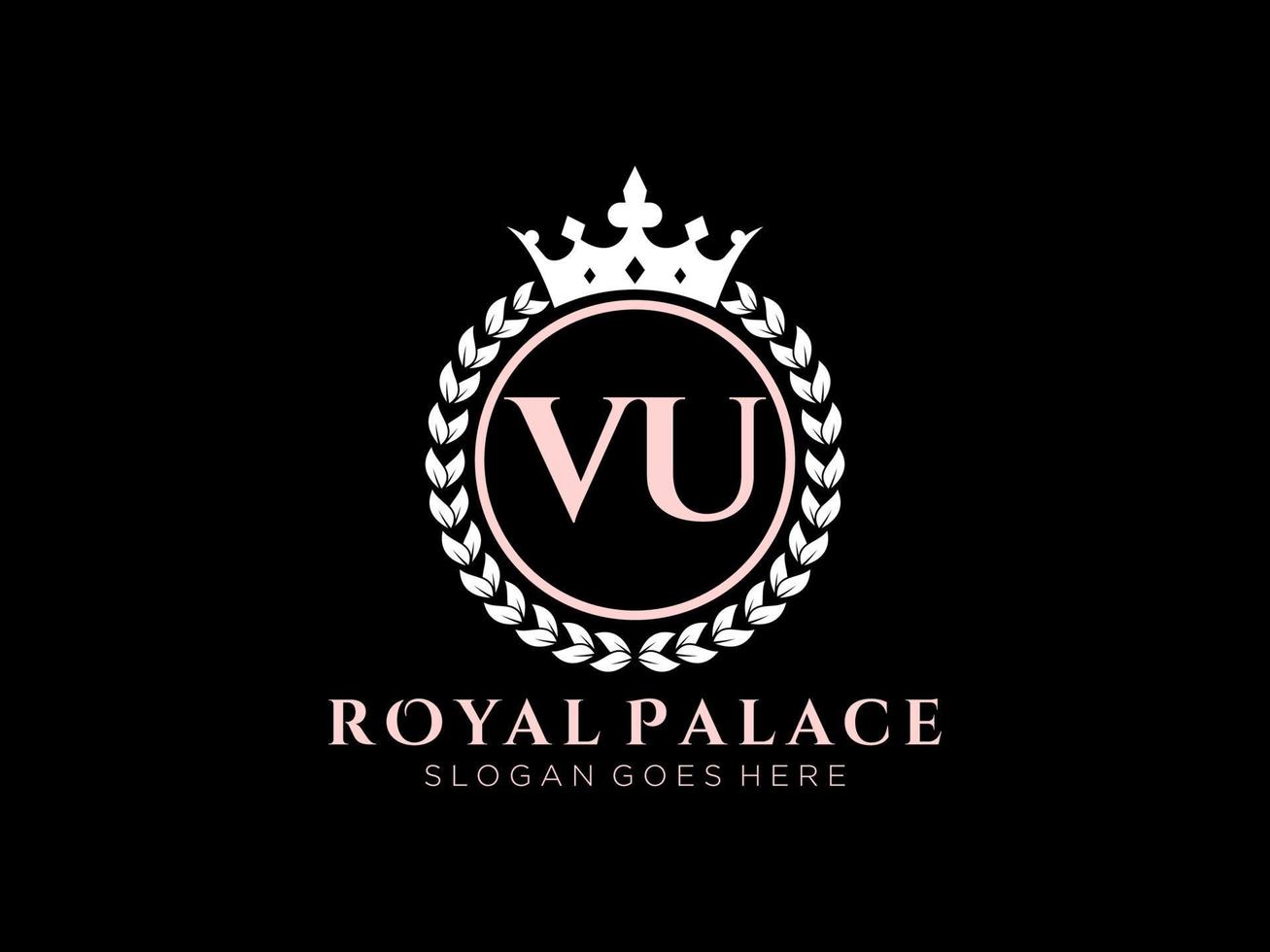 brief vu antiek Koninklijk luxe Victoriaans logo met sier- kader. vector