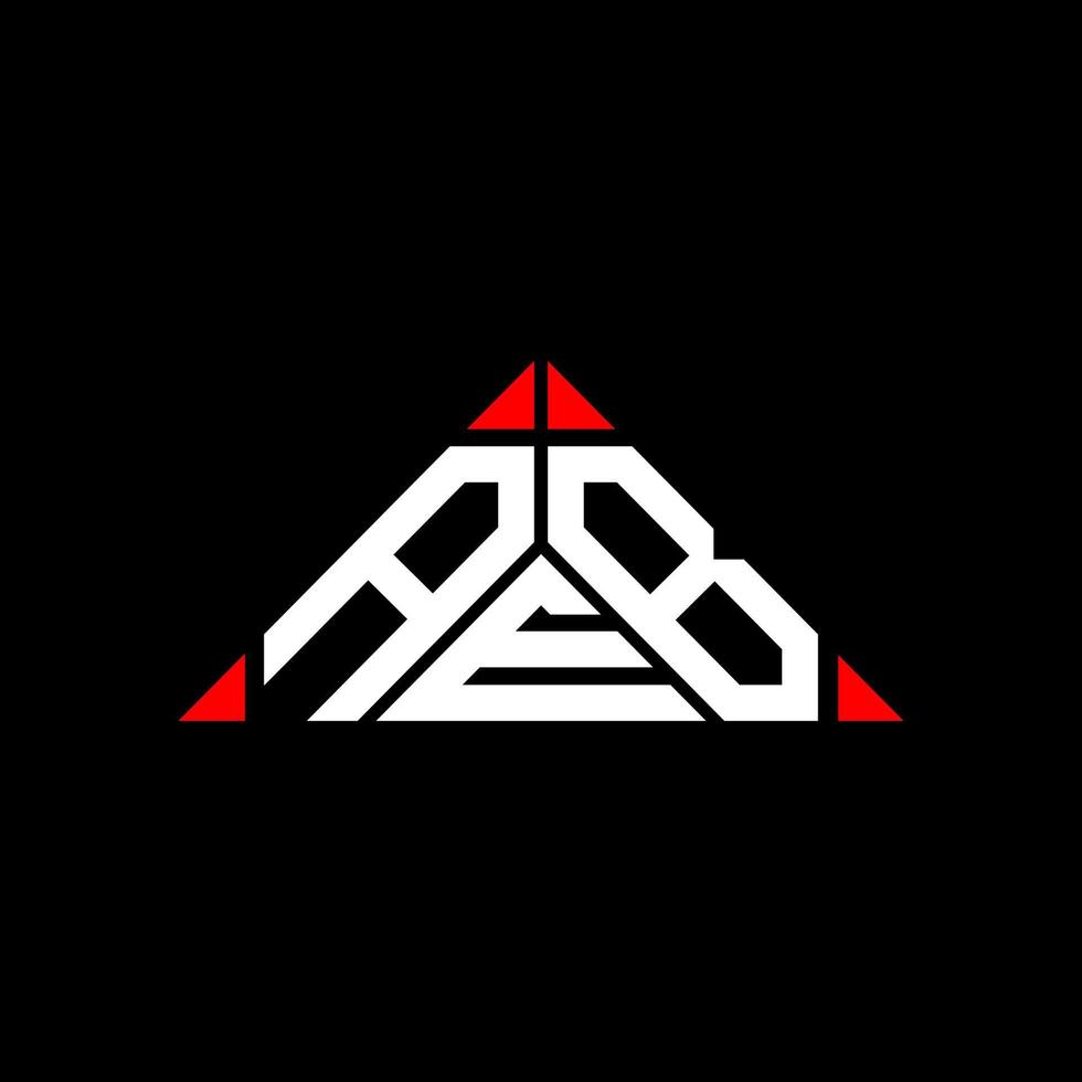 aeb brief logo creatief ontwerp met vector grafisch, aeb gemakkelijk en modern logo in driehoek vorm geven aan.