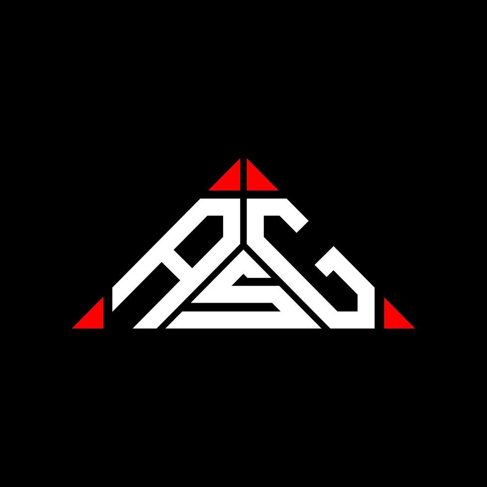 asg brief logo creatief ontwerp met vector grafisch, asg gemakkelijk en modern logo in driehoek vorm geven aan.