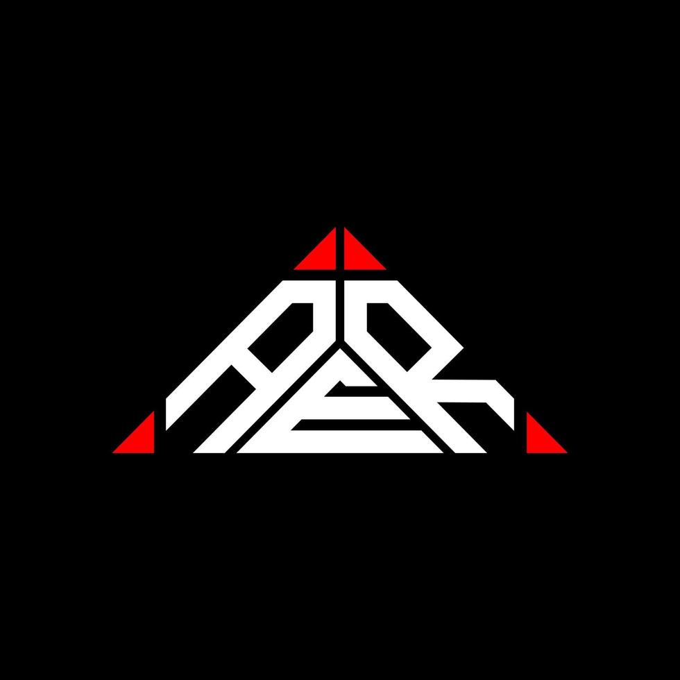 aer brief logo creatief ontwerp met vector grafisch, aer gemakkelijk en modern logo in driehoek vorm geven aan.