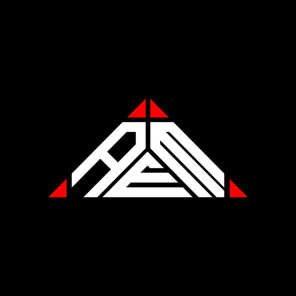 aem brief logo creatief ontwerp met vector grafisch, aem gemakkelijk en modern logo in driehoek vorm geven aan.