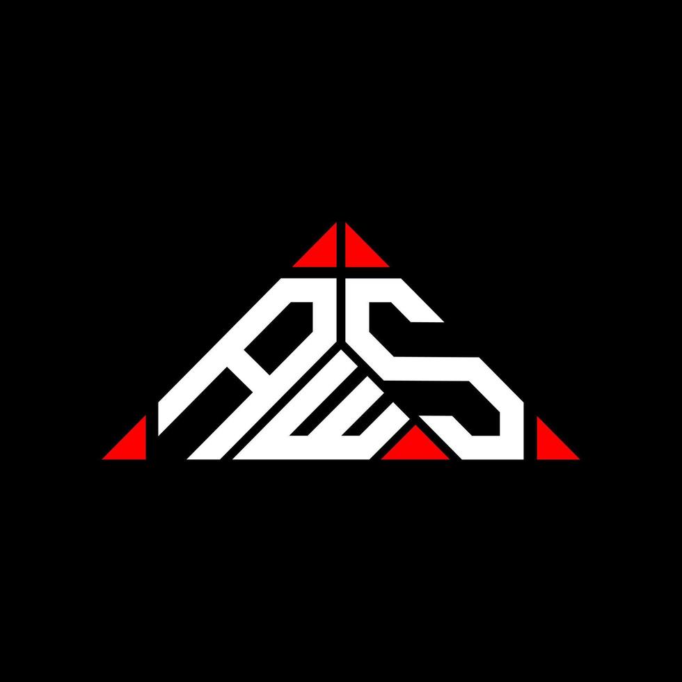 aws brief logo creatief ontwerp met vector grafisch, aws gemakkelijk en modern logo in driehoek vorm geven aan.