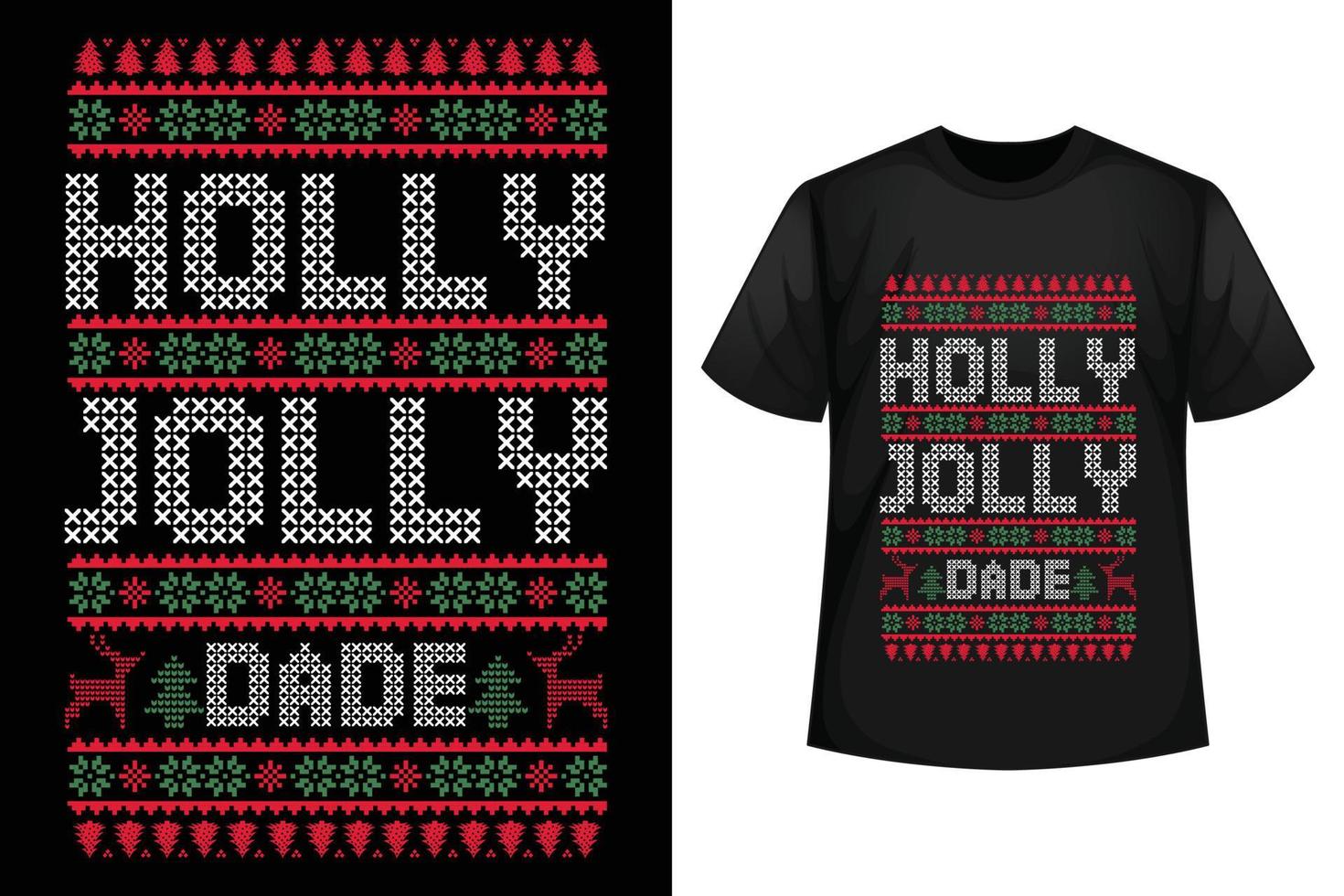 hulst vrolijk vader - Kerstmis t-shirt ontwerp sjabloon vector
