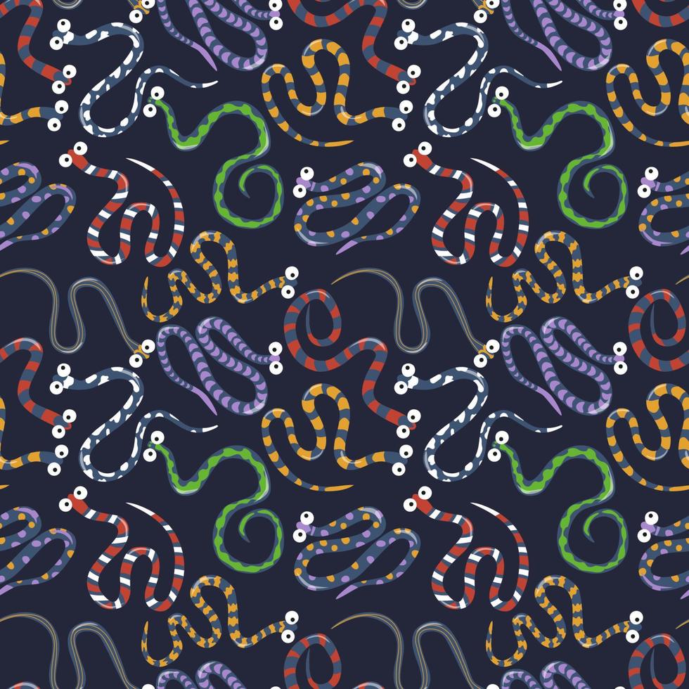 grappig kleurrijk wormen. naadloos patroon, vector illustratie.