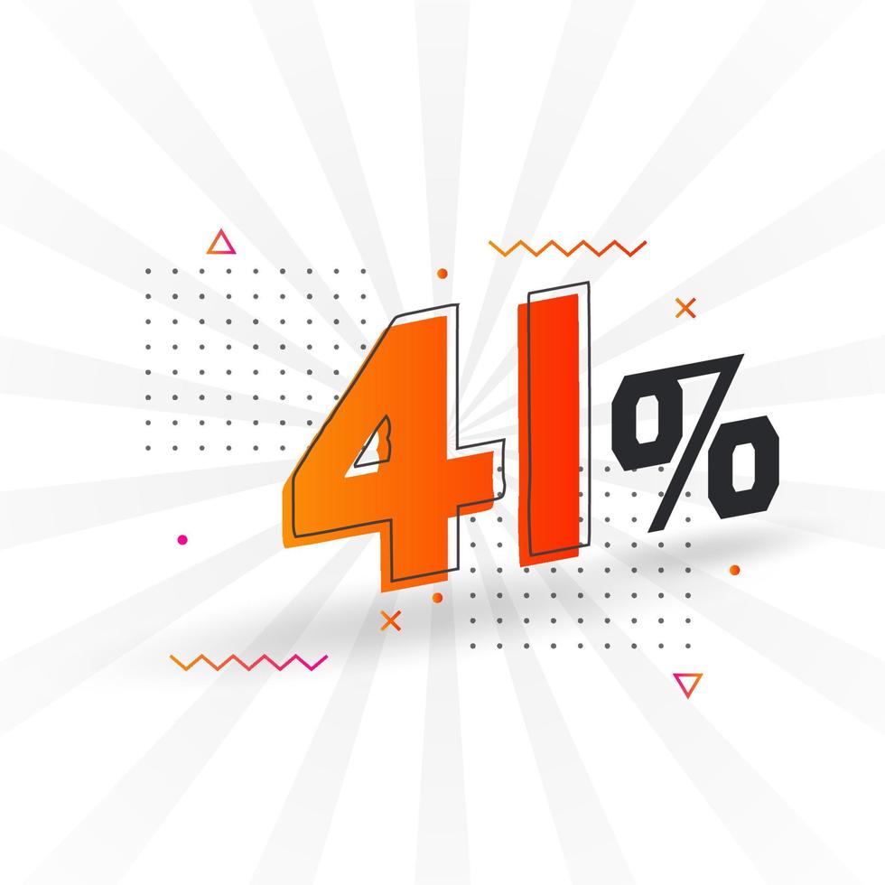 41 korting afzet banier Promotie. 41 procent verkoop promotionele ontwerp. vector