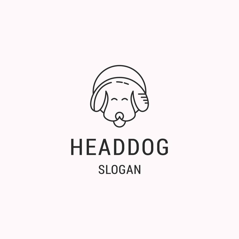 hoofd hond logo sjabloon vector illustratie ontwerp