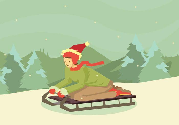 Gratis Toboggan Illustratie vector