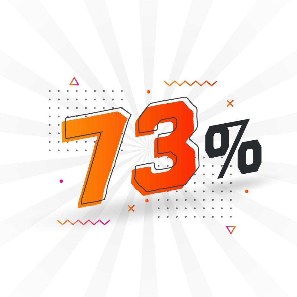 73 korting afzet banier Promotie. 73 procent verkoop promotionele ontwerp. vector