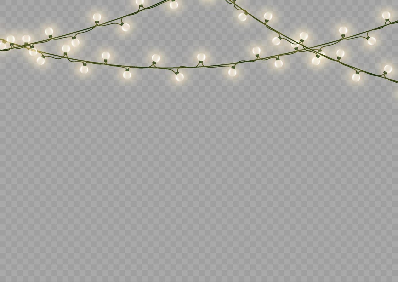 Kerstmis lichten geïsoleerd achtergrond. Kerstmis licht veelkleurig slingers. Kerstmis lamp gloeiend guirlande. voor de nieuw jaar en kerstmis. licht effect. vector illustratie.