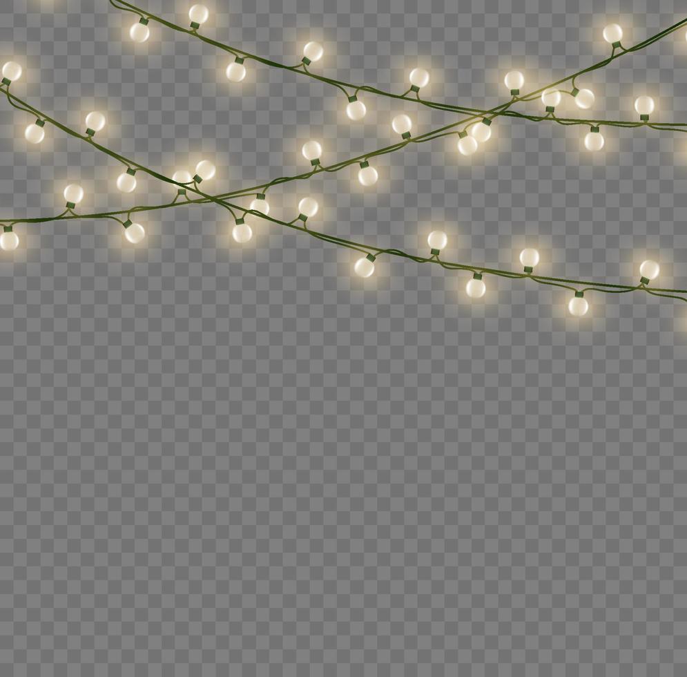 Kerstmis lichten geïsoleerd achtergrond. Kerstmis licht veelkleurig slingers. Kerstmis lamp gloeiend guirlande. voor de nieuw jaar en kerstmis. licht effect. vector illustratie.