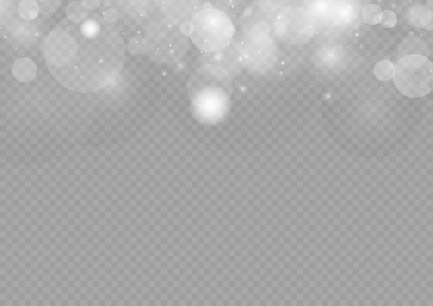licht bokeh effect geïsoleerd achtergrond. licht abstract gloeiend bokeh lichten. Kerstmis achtergrond van schijnend stof. Kerstmis concept gloed fonkeling. wit PNG stof licht. vector