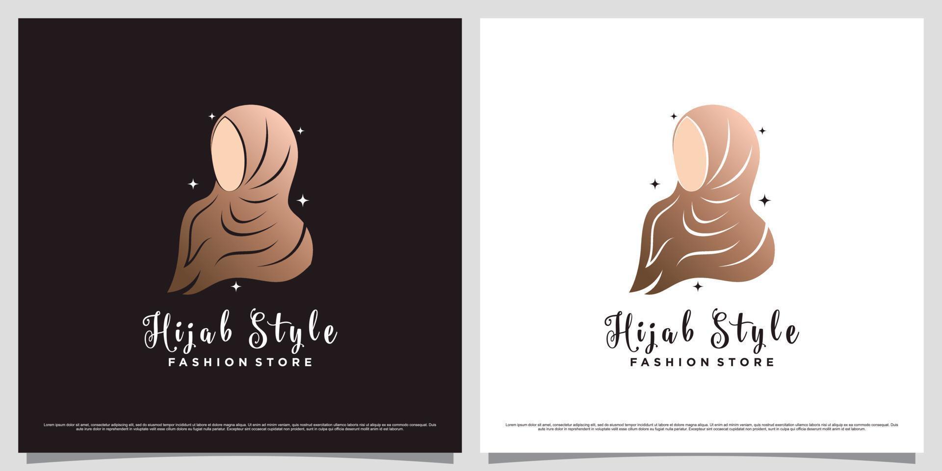 moslim Dames logo ontwerp sjabloon vervelend hijab met modern concept en creatief element vector