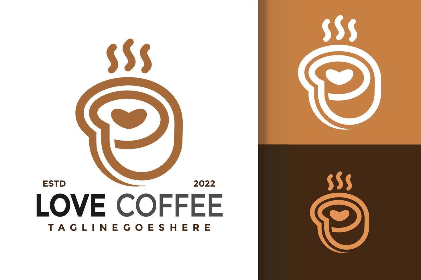 liefde koffie premie logo ontwerp, merk identiteit logos vector, modern logo, logo ontwerpen vector illustratie sjabloon