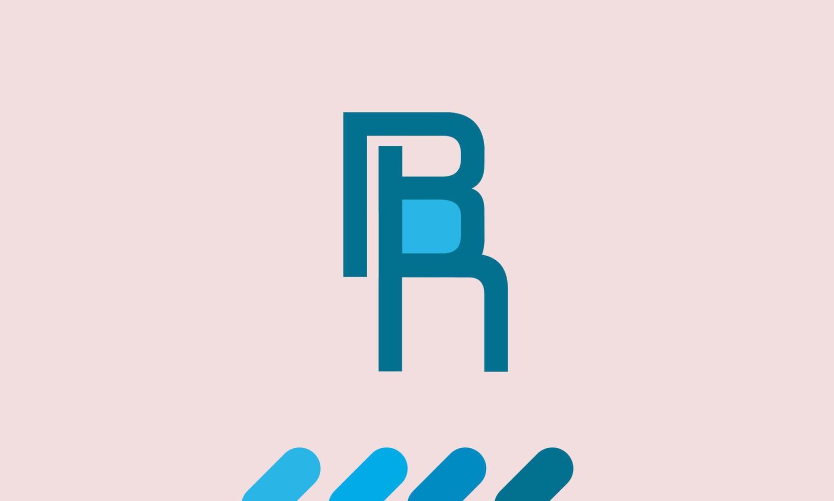 alfabet letters initialen monogram logo pr, rp, p en r vector