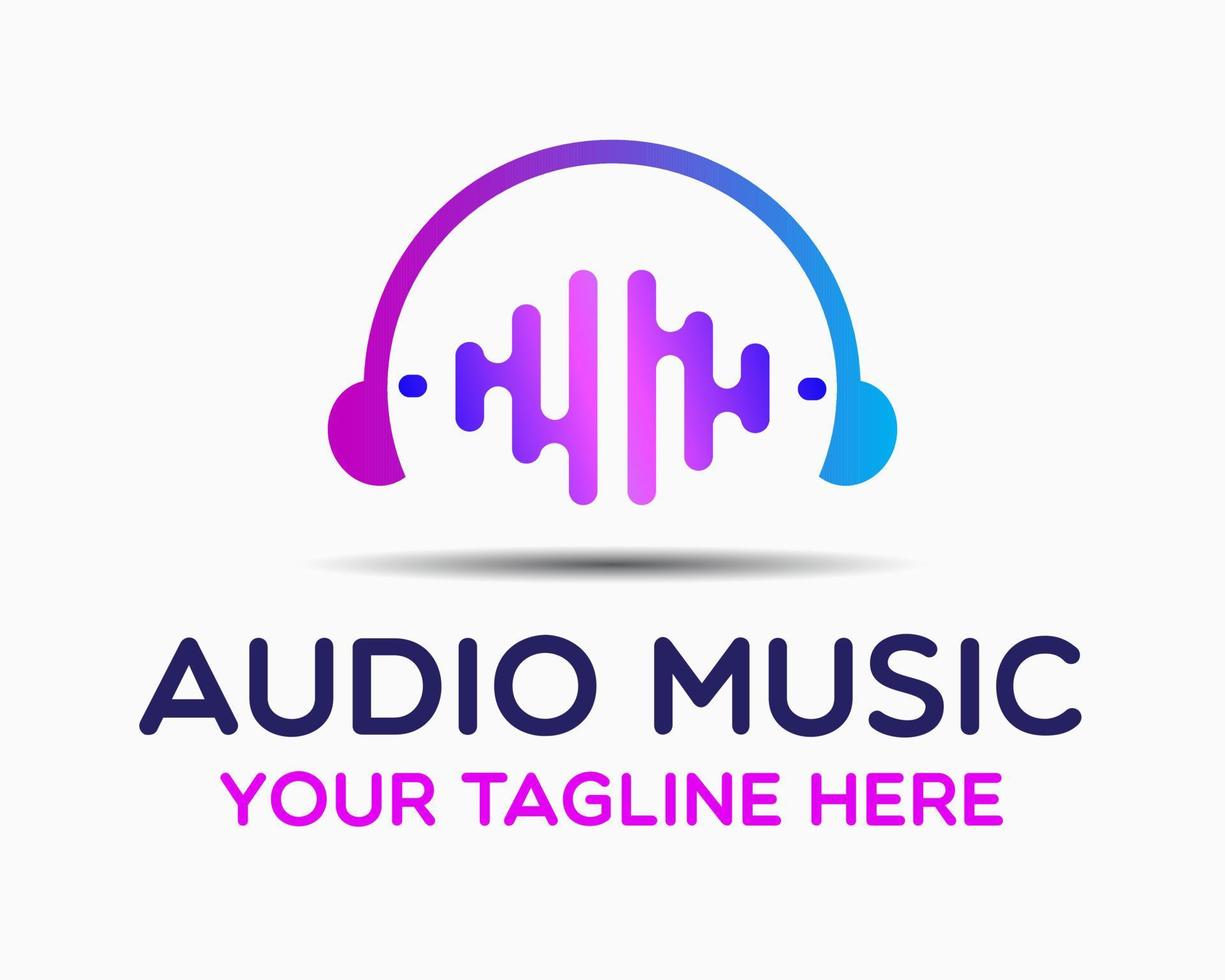 audio muziek- logo ontwerp sjabloon. muziek- illustratie vector