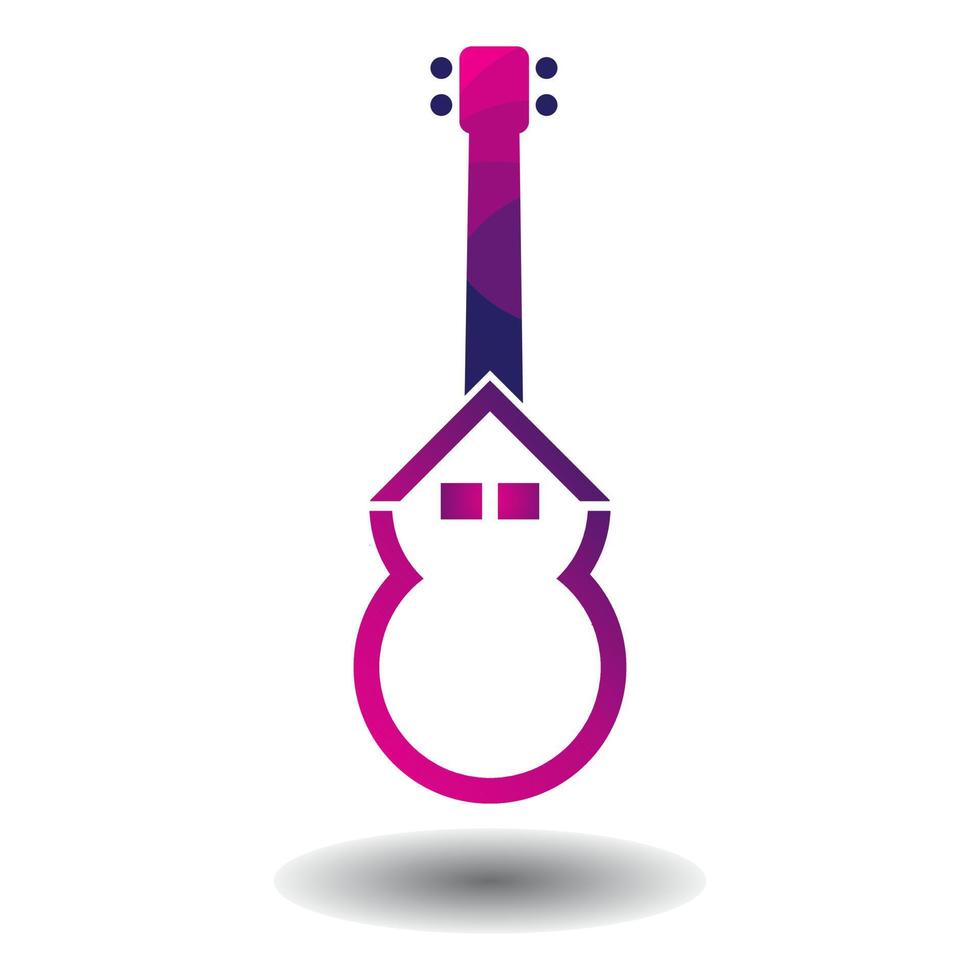 huis muziek- logo ontwerp sjabloon. huis muziek- illustratie vector