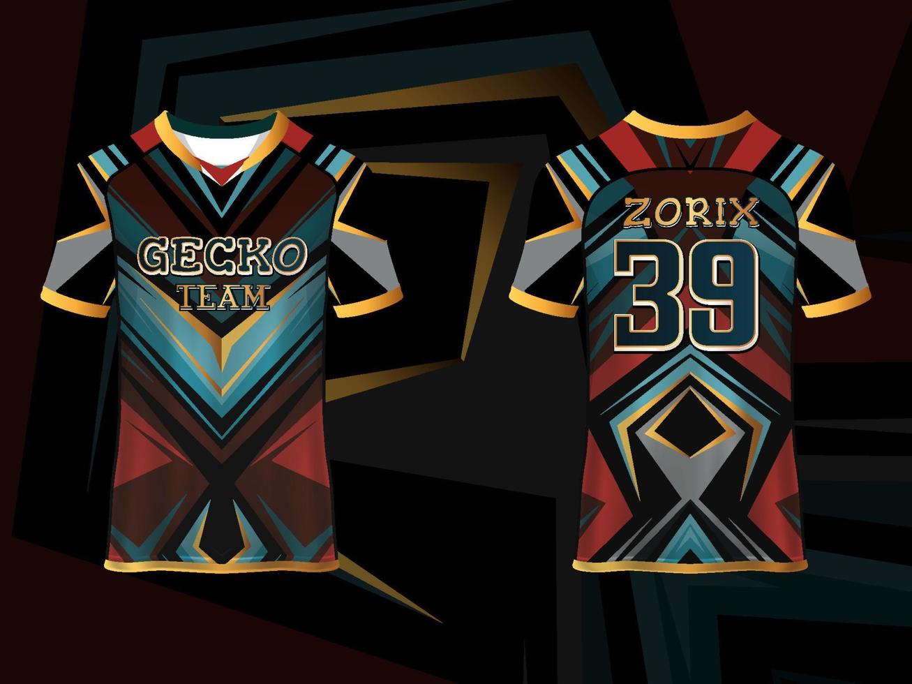 abstract raglan mouw Jersey ontwerp sjabloon voor team uniformen gamen kleding vector