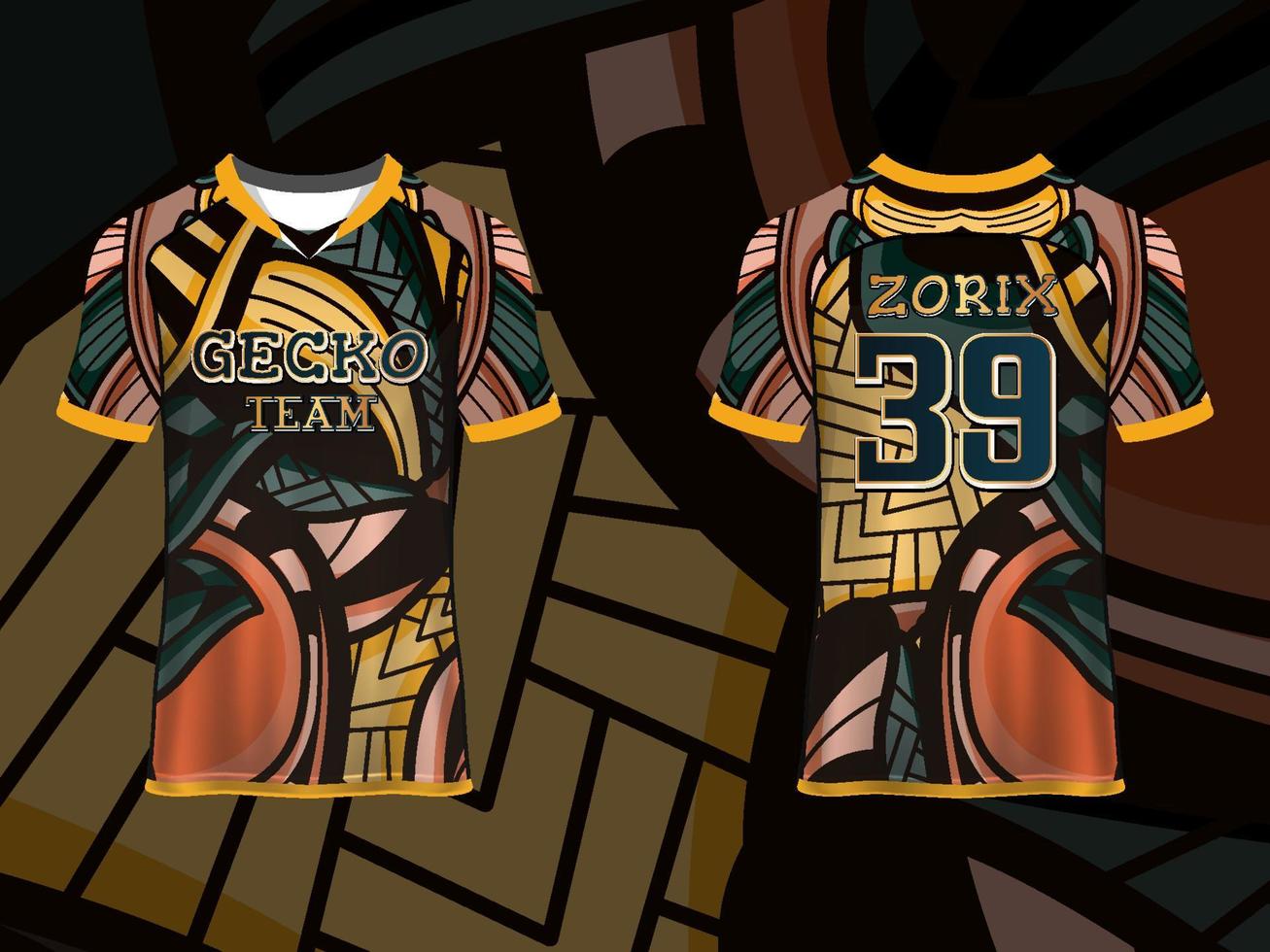 abstract raglan mouw Jersey ontwerp sjabloon voor team uniformen gamen kleding vector