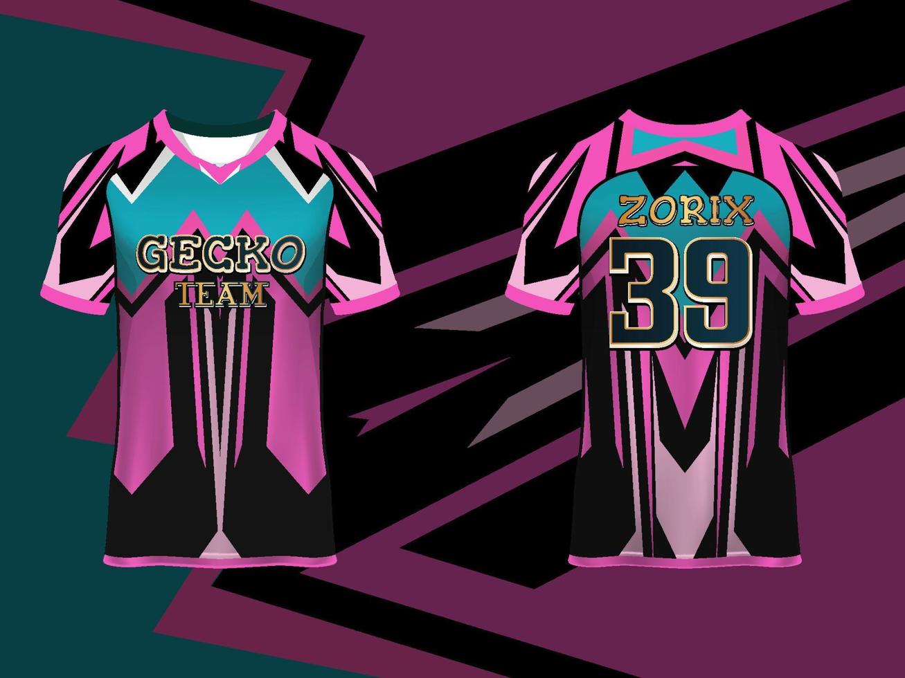 abstract raglan mouw Jersey ontwerp sjabloon voor team uniformen gamen kleding vector