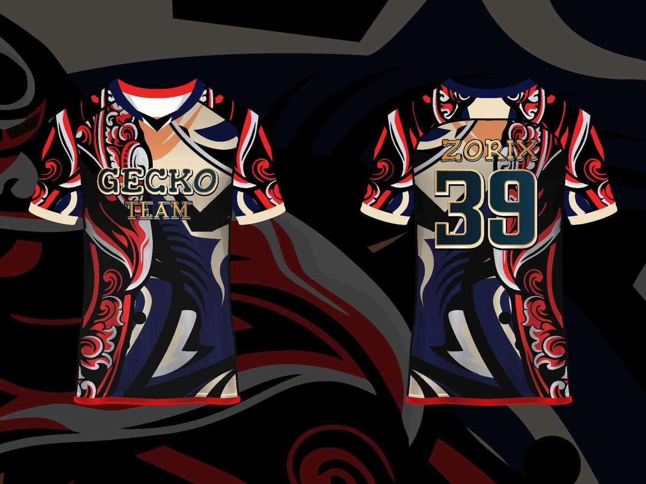 abstract raglan mouw Jersey ontwerp sjabloon voor team uniformen gamen kleding vector