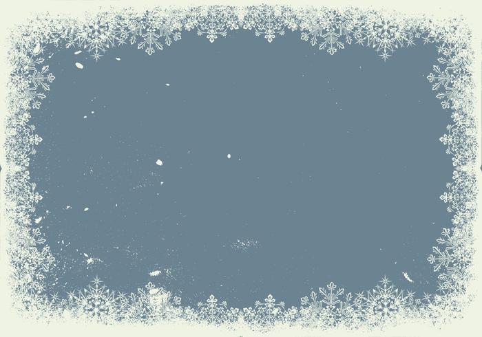 Grunge Sneeuwvlok Frame Achtergrond vector