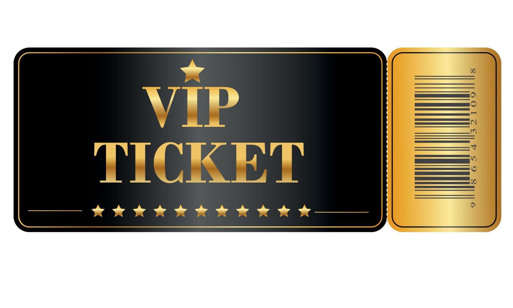 vip gouden ticket Aan zwart achtergrond. vector