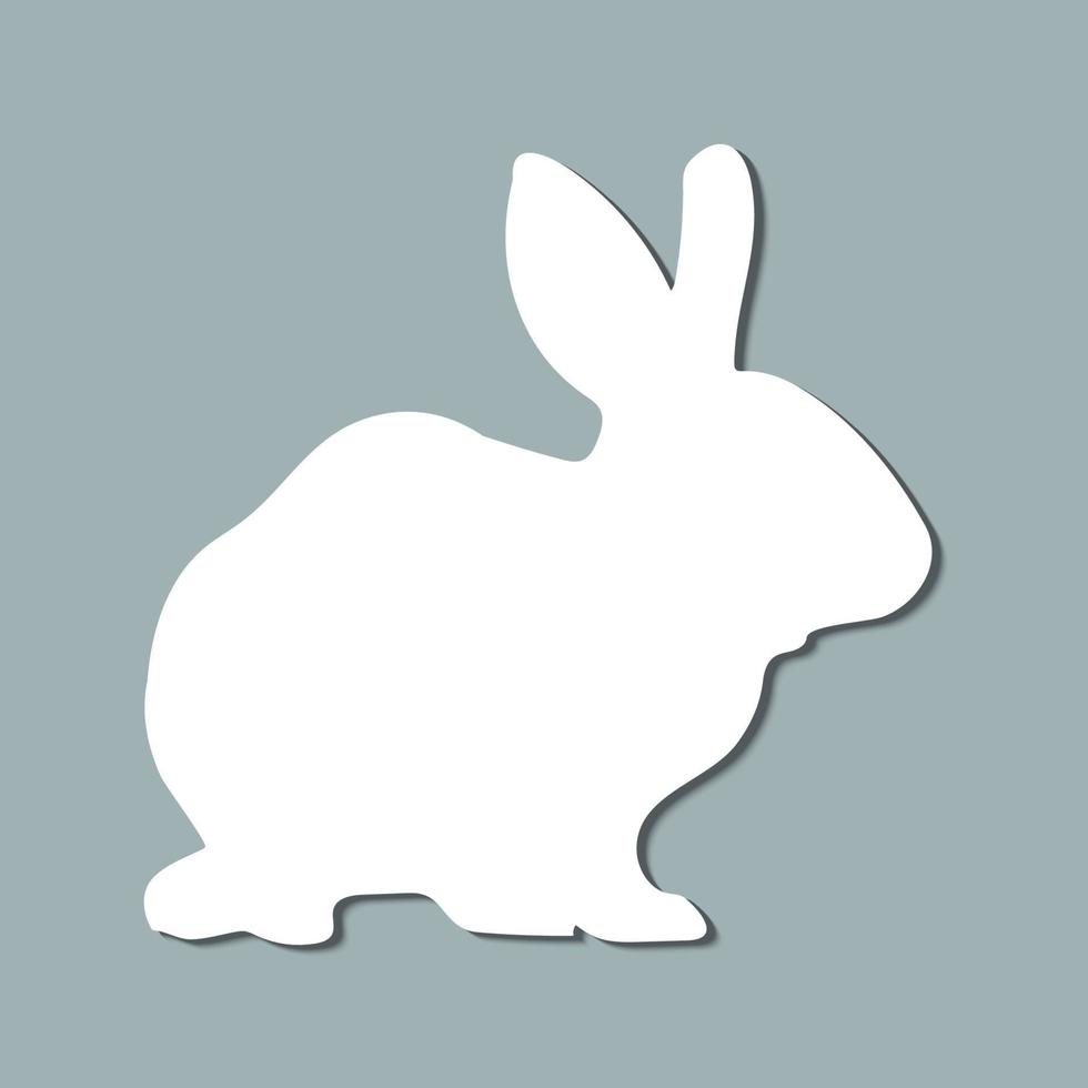 konijn silhouet met schaduw vector