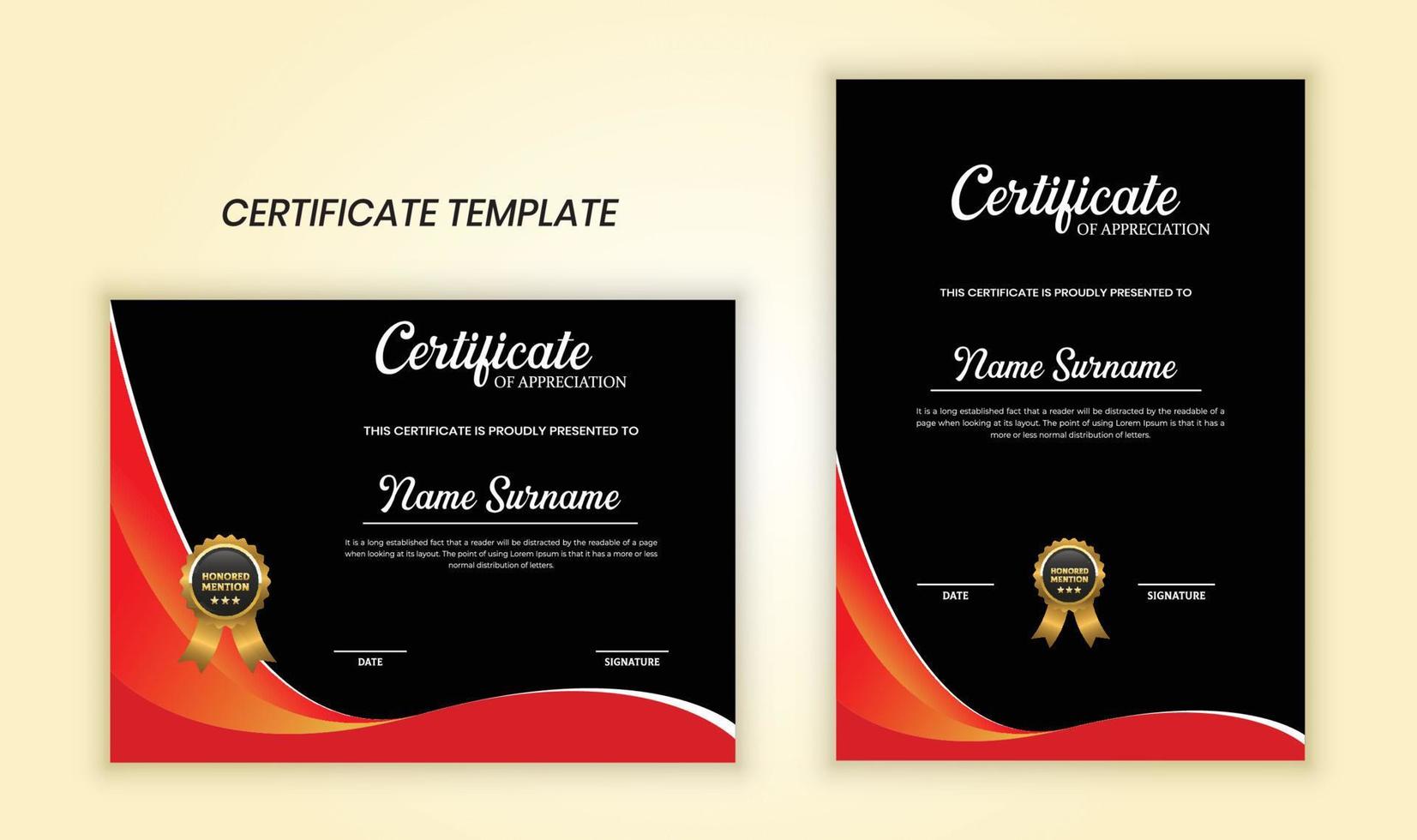 luxe elegant certificaat sjabloon voor afdrukken. vector