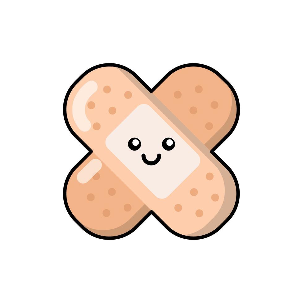 geneeskunde lapje, insigne, stickers logo. schattig grappig medisch Zelfklevend gips, eerste steun verband tekenfilm karakter icoon in Aziatisch Japans kawaii. vector medisch tekening.