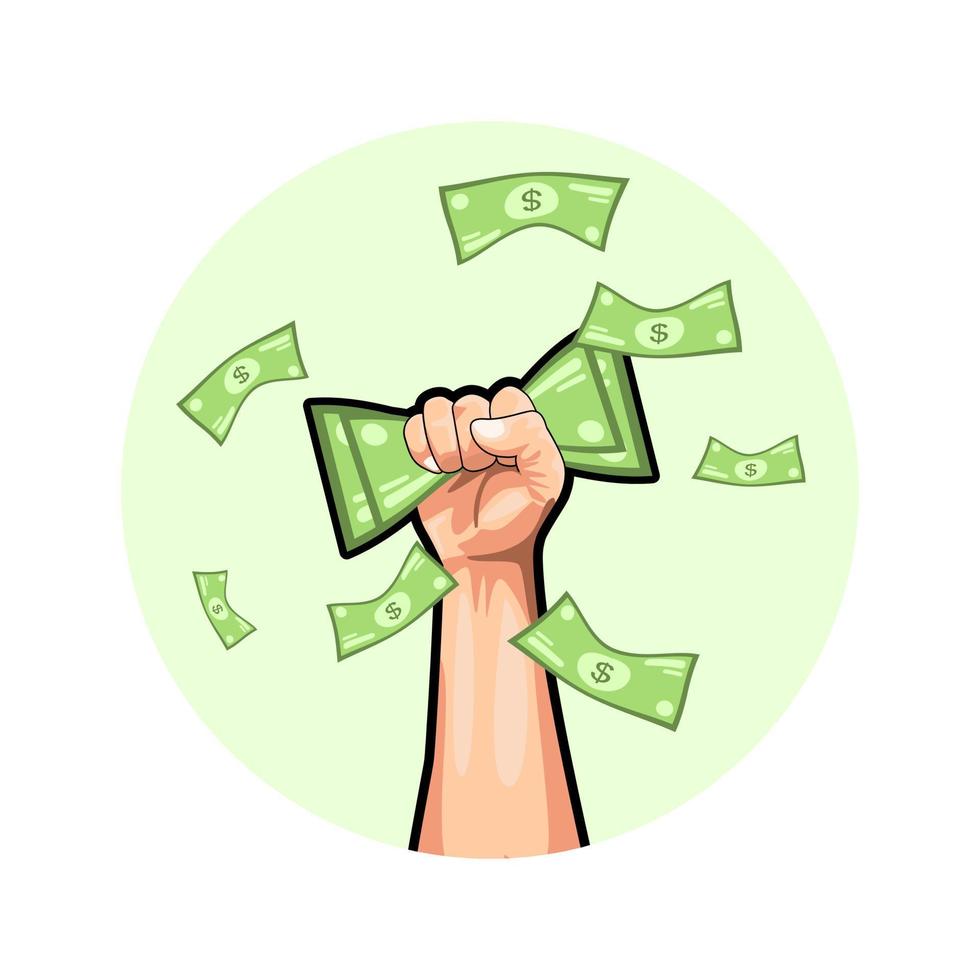 hand- grijp sommige geld vector illustratie artwork