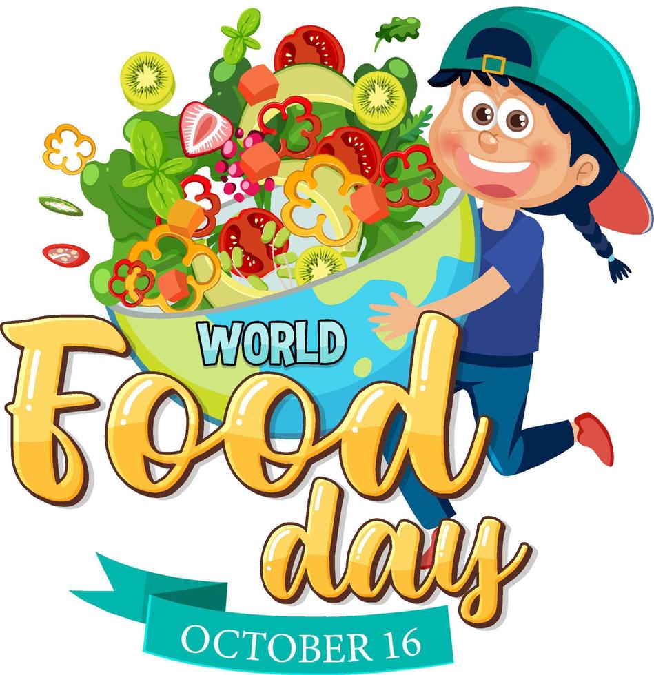 wereld voedsel dag tekst ontwerp vector