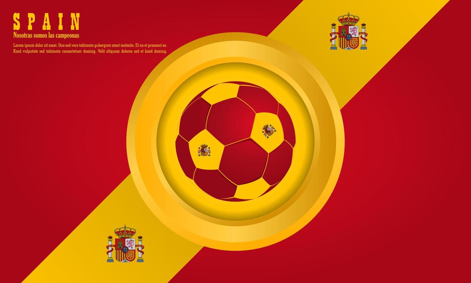 vector abstract achtergrond Spanje vlag, vector illustratie en tekst, perfect kleur combinatie