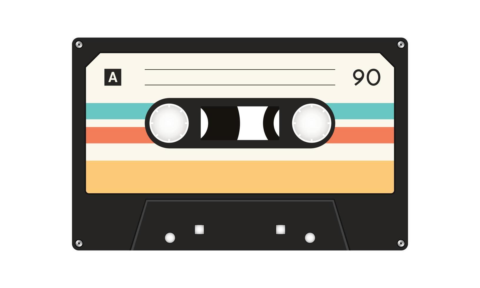 wijnoogst retro cassette plakband icoon vector illustratie