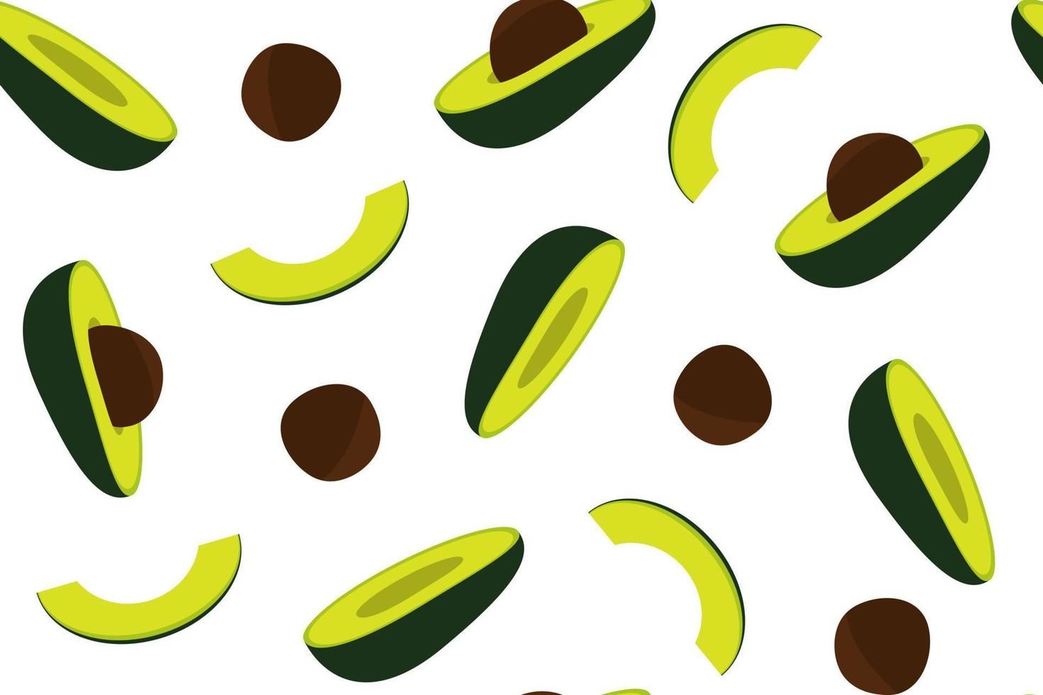 naadloos patroon van avocado met pit en plak. vector