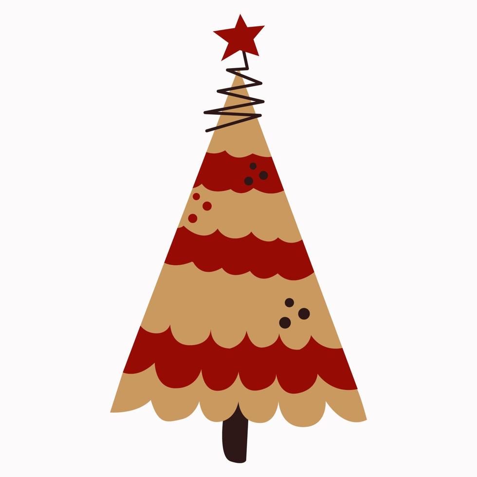 Kerstmis en nieuw jaar boom. vector illustratie Aan een wit achtergrond
