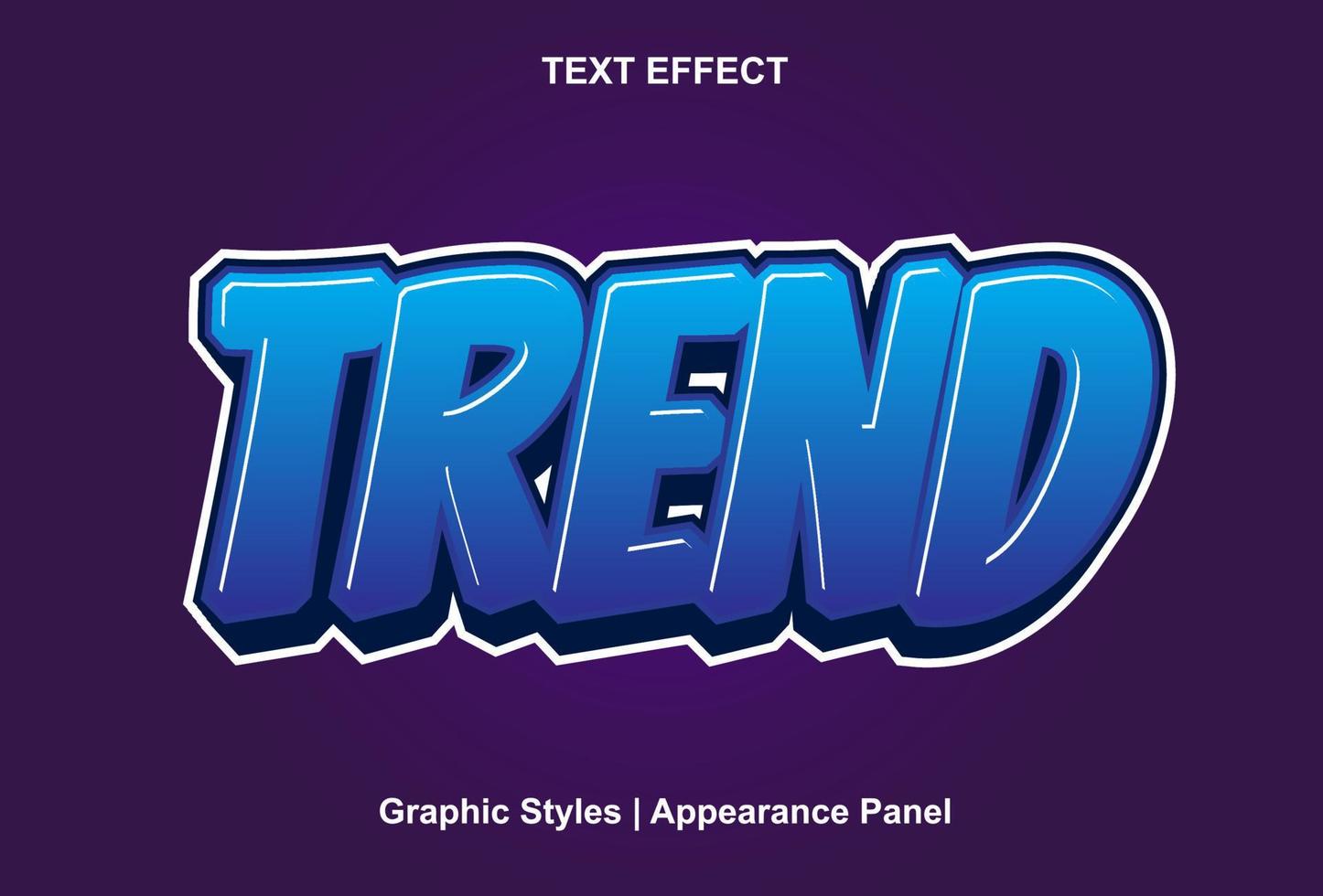 trending tekst effect met blauw kleur 3d stijl. vector