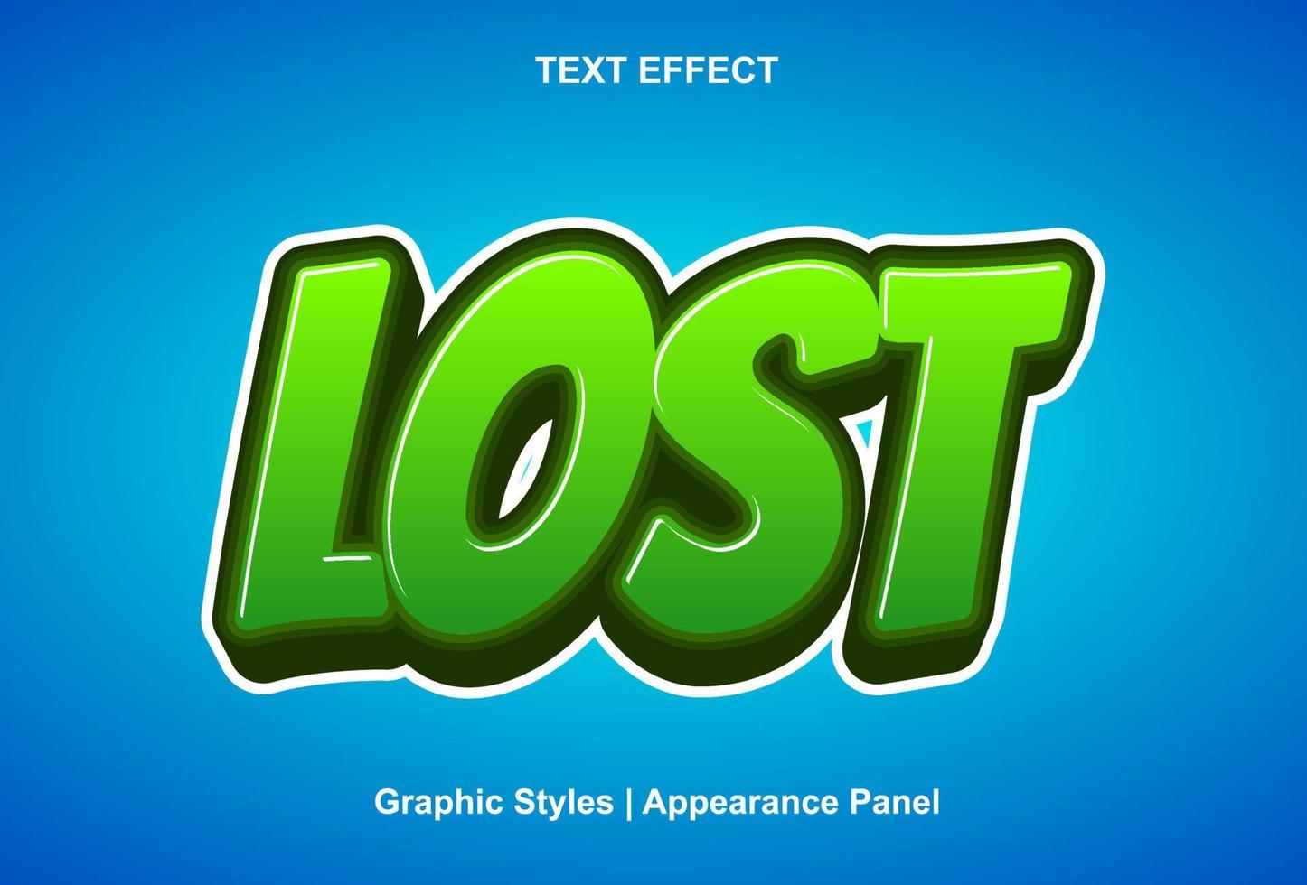 verloren tekst effect met groen kleur 3d stijl. vector