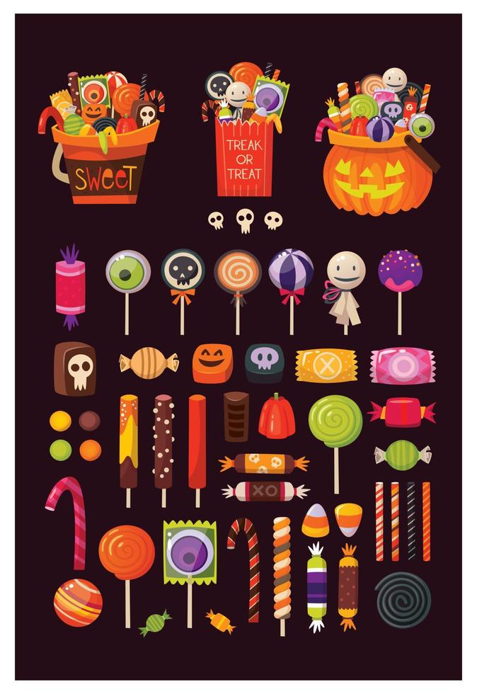 halloween snoepjes illustratie vector