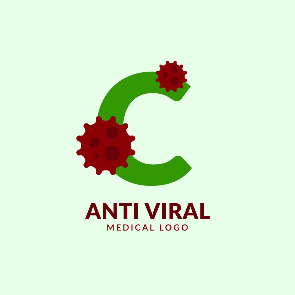 brief c antiviraal medisch en gezondheidszorg vector logo ontwerp