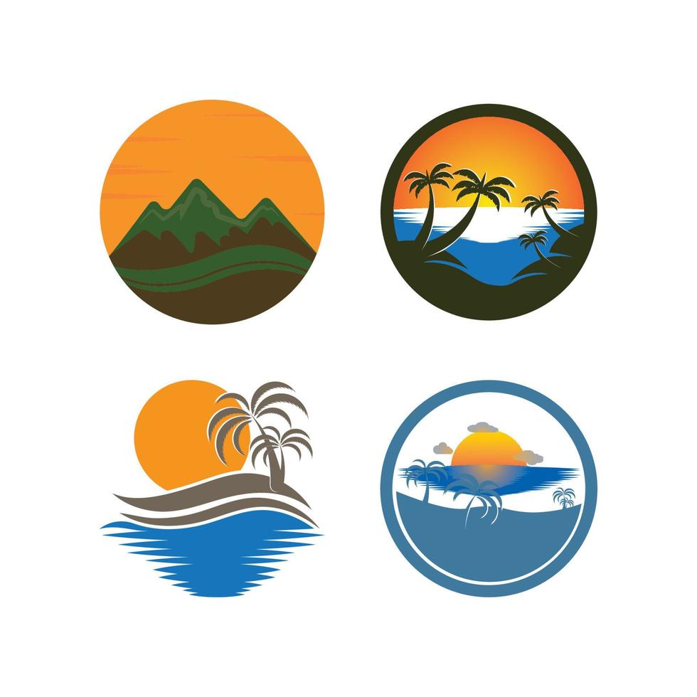 zonsondergang logo icoon ontwerp symbool illustratie vector