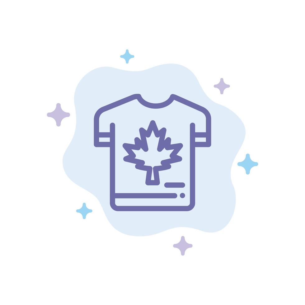 overhemd herfst Canada blad esdoorn- blauw icoon Aan abstract wolk achtergrond vector