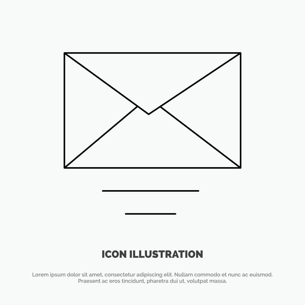 mail e-mail tekst lijn icoon vector