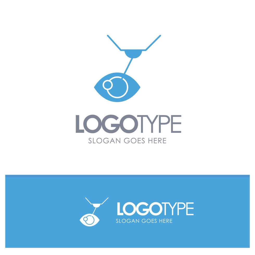 oog chirurgie oog behandeling laser chirurgie lasik blauw solide logo met plaats voor slogan vector