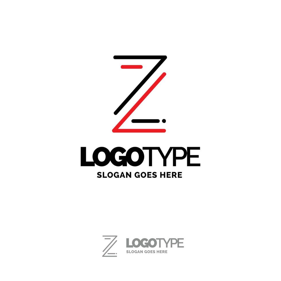 z logo. digitaal logo sjabloon. zwart en rood logo sjabloon. technologie merk naam ontwerp. vector